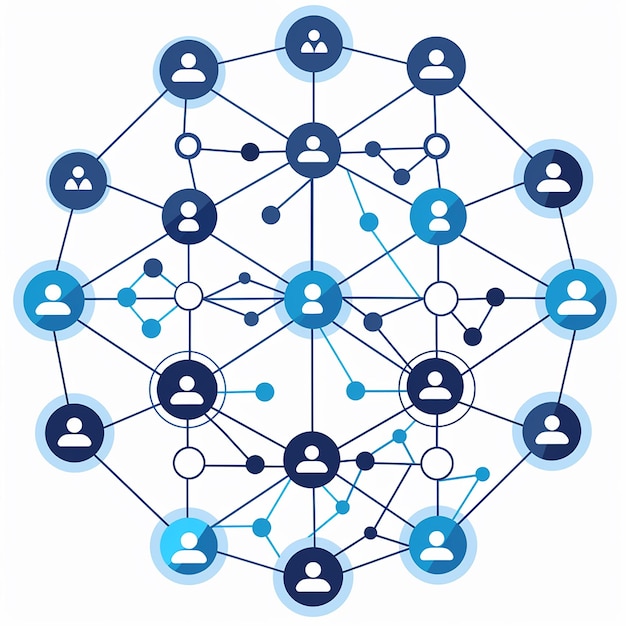 Blue Icon Representing Business Networking