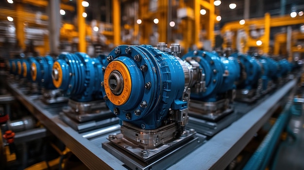 Blue Industrial Gear Motors