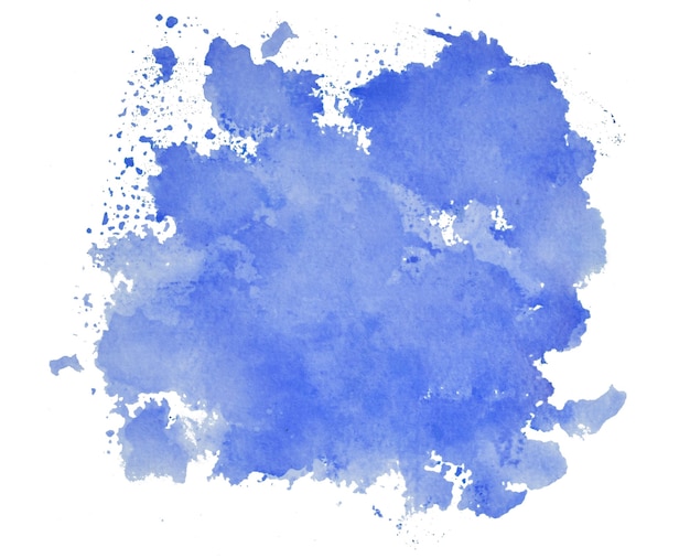 Photo blue ink stain isolated on white background