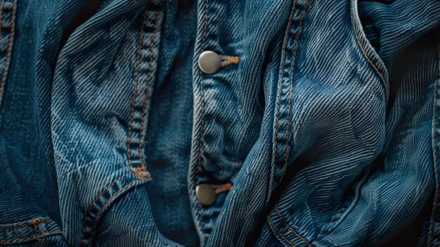 a blue jean jacket with buttons on the front and the buttons on the bottom