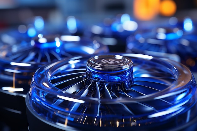 blue jet engine blades up close view aerospace technology aviation turbine engine closeup