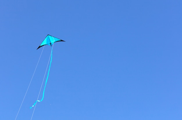 Blue kite flying