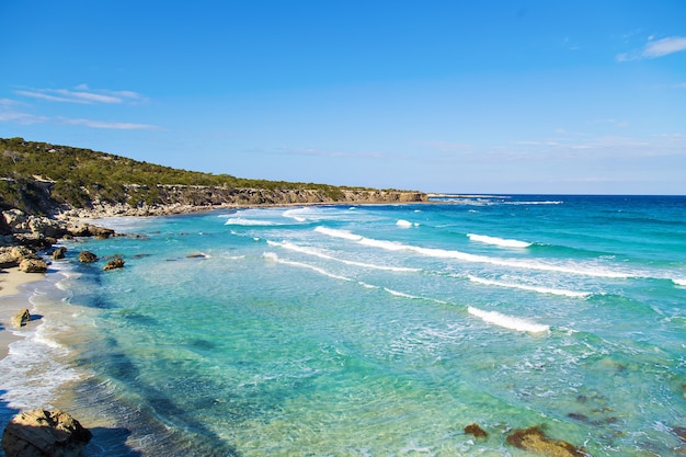 Blue lagoon Akamas in Cyprus. A view of a Blue Lagoon near Polis city, Akamas Peninsula National Park, Cyprus