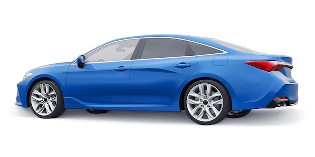 Blue large business sedan for work and family 3D illustration