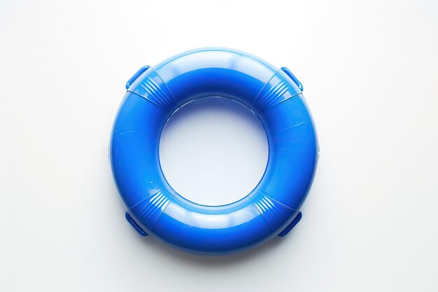 Blue life ring isolated on white