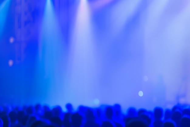 Photo blue light bokeh in concert blur background