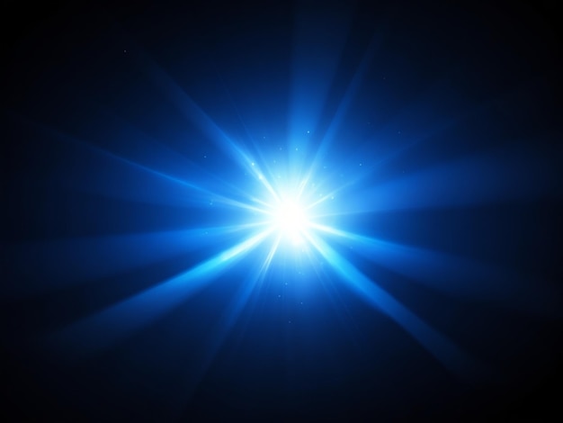 Blue light pattern lens flare glowing blurry background