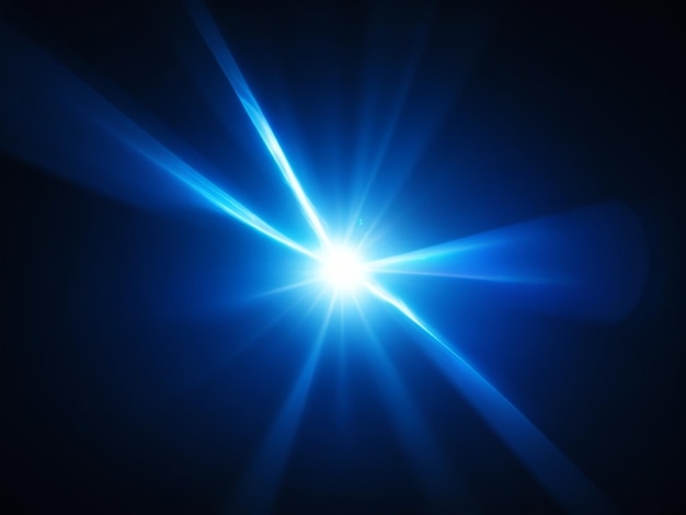 Blue light pattern lens flare glowing blurry background