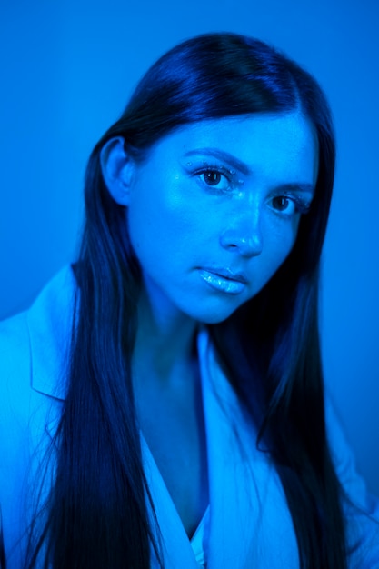 Blue light portrait background