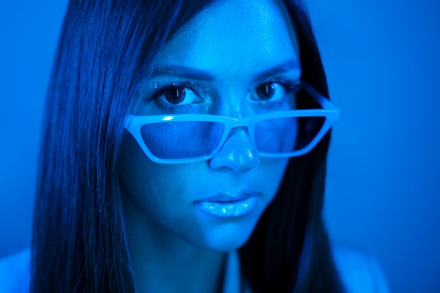 Blue light portrait background