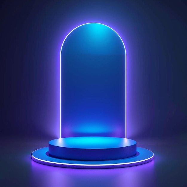 a blue light that is on a stand