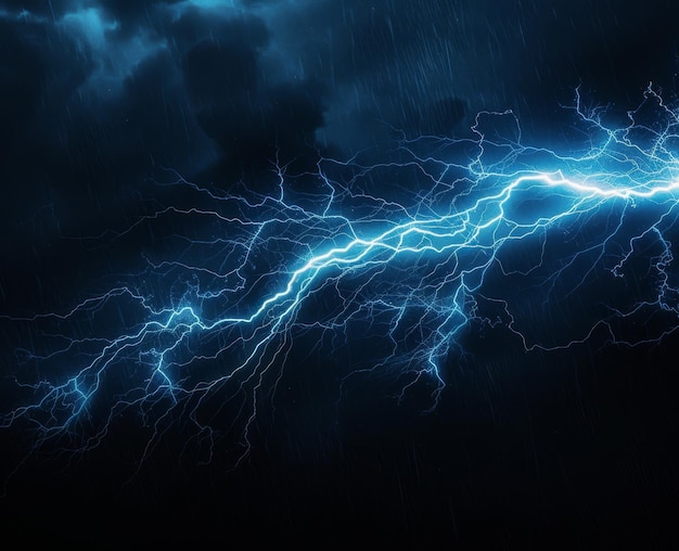 Blue lightning bolt on black background