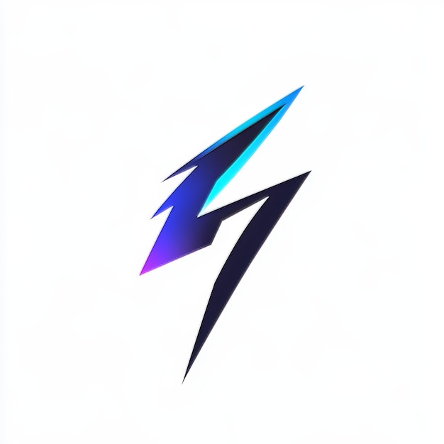 A blue lightning bolt is shown on a white background