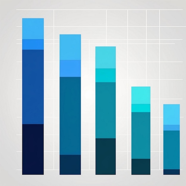 a blue line graph is shown in a white tiled wall