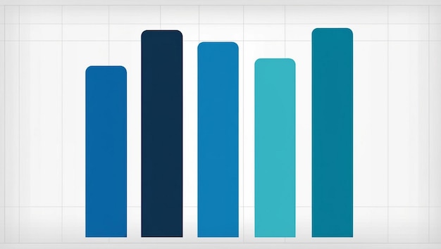 Photo a blue line graph is shown in a white tiled wall