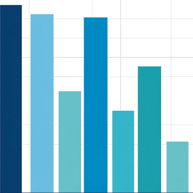 a blue line graph is shown in a white tiled wall