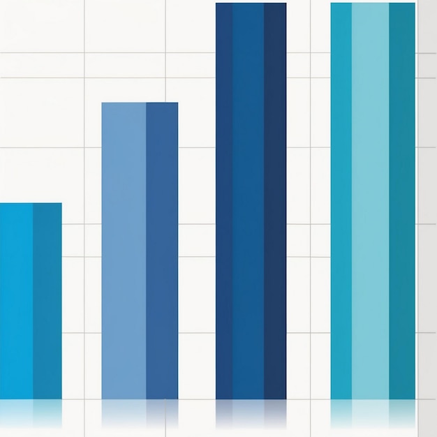 a blue line graph is shown in a white tiled wall