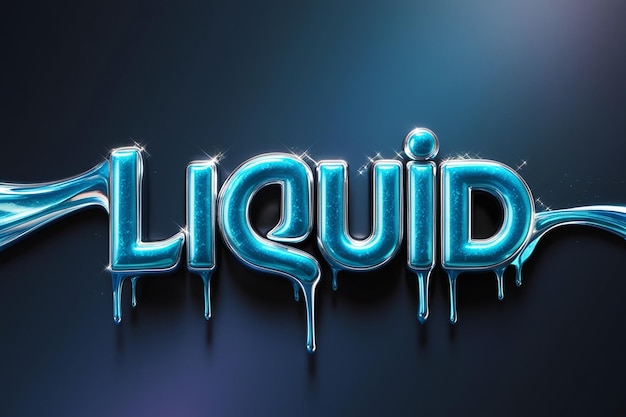 a blue liquid sign that says liquid on it