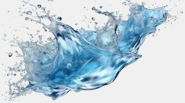 Blue liquid splashing and dispersing in water with bubbles