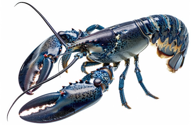 Blue Lobster Isolated on White Background