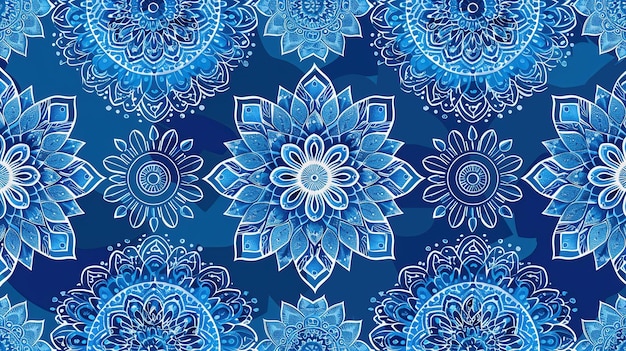 Photo blue mandala pattern