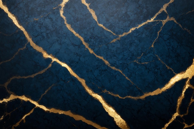 A blue marble background with gold lines and a gold stripe.