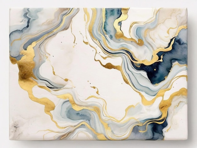 Blue marble and gold abstract background