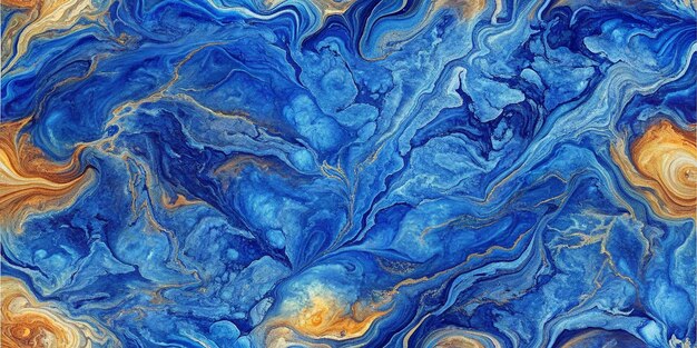 Blue Marble Ink Colorful Pattern Texture Abstract Background