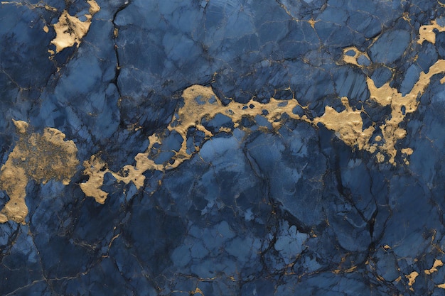 Blue marble texture with gold veins Abstract background and texture for design