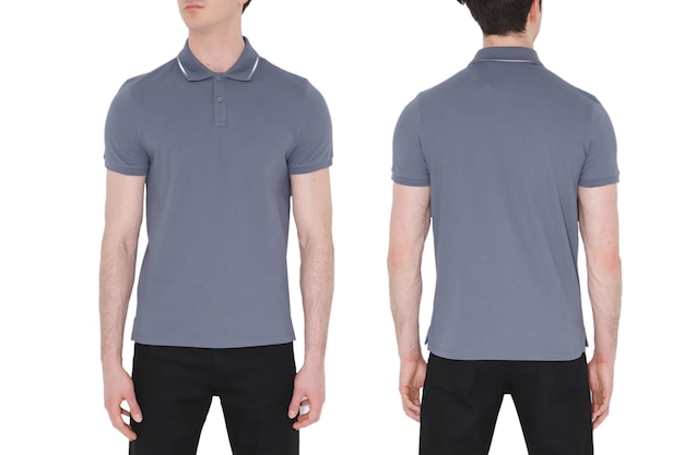 Blue men's tshirts mockup Design templatemockup