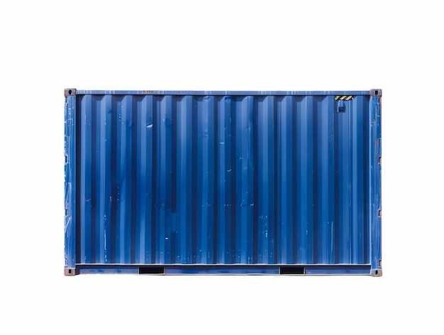 Photo a blue metal container with a blue tin that says  rectangle