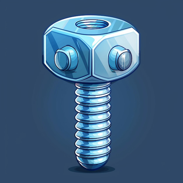 a blue metal screw with a blue top that says screws