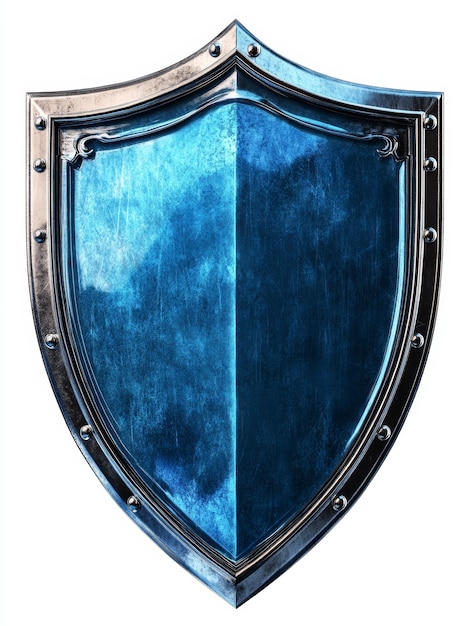 Photo blue metallic shield with silver trim