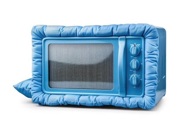 Photo blue microwave heating pad isolated on white background