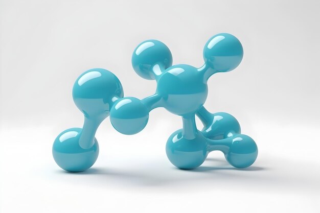 Photo blue molecular structure model showcasing scientific advancement and technological innovation