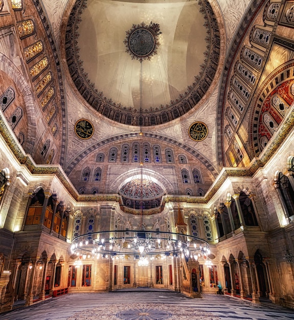 Blue mosque interior also know as the sultan ahmed mosquei n istanbul turkey