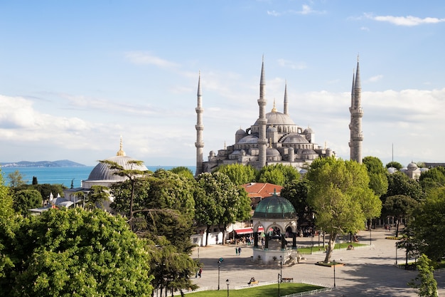 The Blue Mosque Istanbul Turkey Sultanahmet park  Sultan Ahmed Ottoman Empire