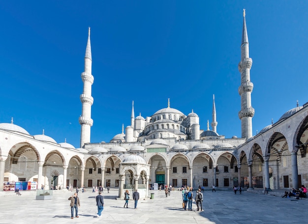 Blue Mosque minarets in Istanbul