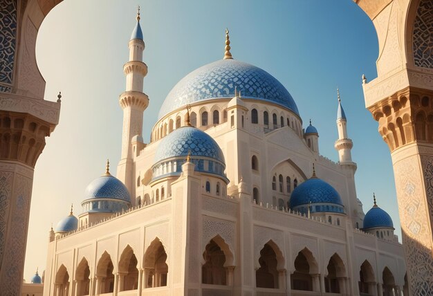 a blue mosque with a blue dome and a blue dome