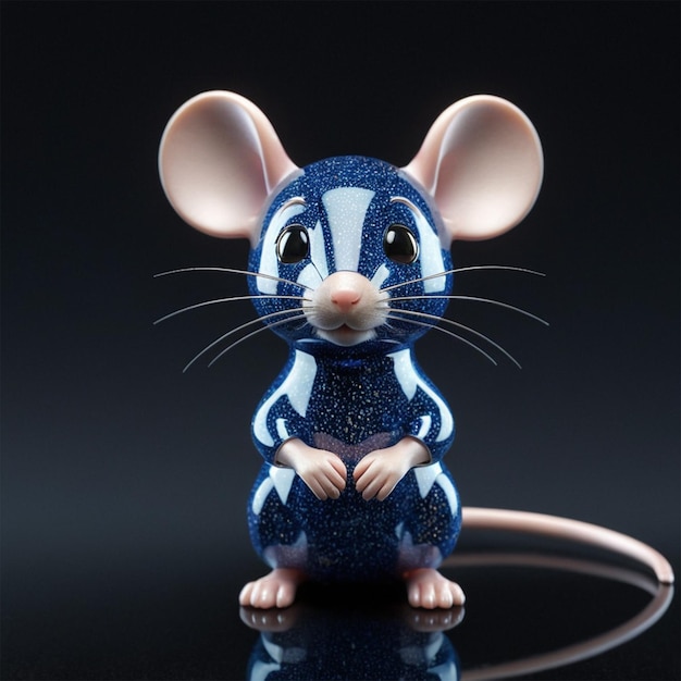 a blue mouse with a black background and a black background