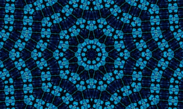 Blue navy kaleidoscope pattern abstract background Circle pattern Abstract fractal kaleidoscope background Abstract fractal pattern geometrical symmetrical ornament Kaleidoscope blue pattern