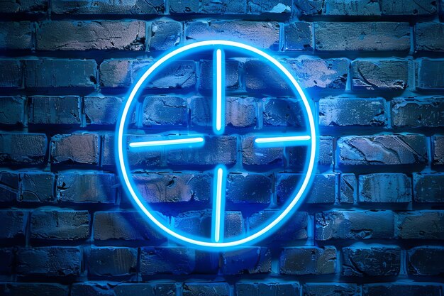 Photo a blue neon sign that says  a circle  on it