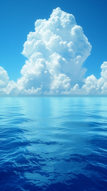 Blue Ocean With Clouds in the Sky