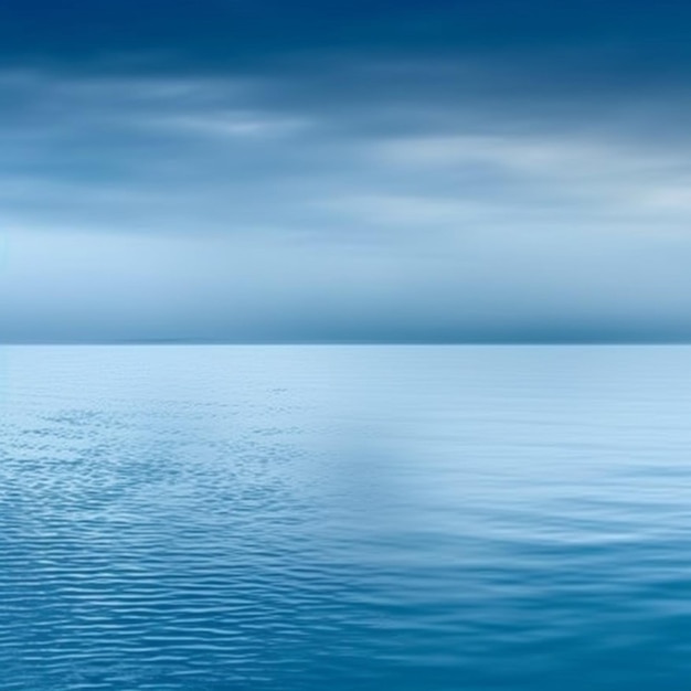 Blue ocean with a cloudy sky