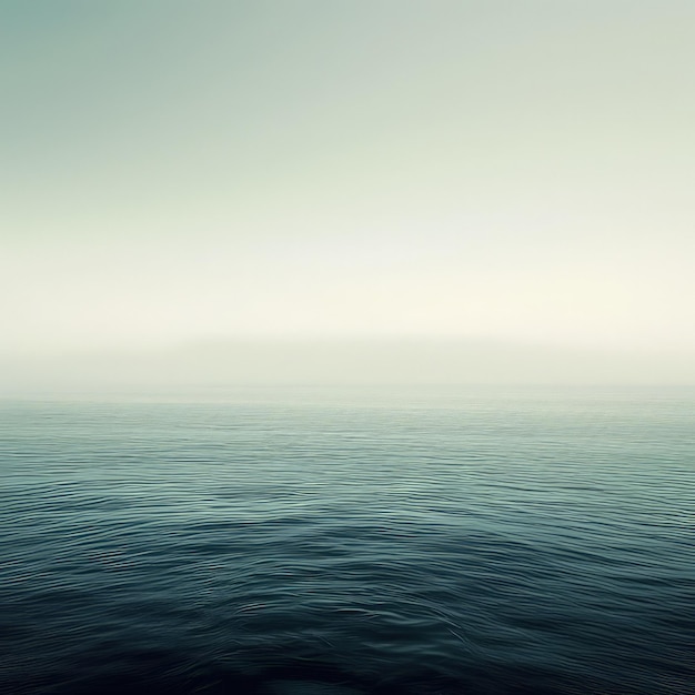 Photo a blue ocean with a gray sky and a few clouds