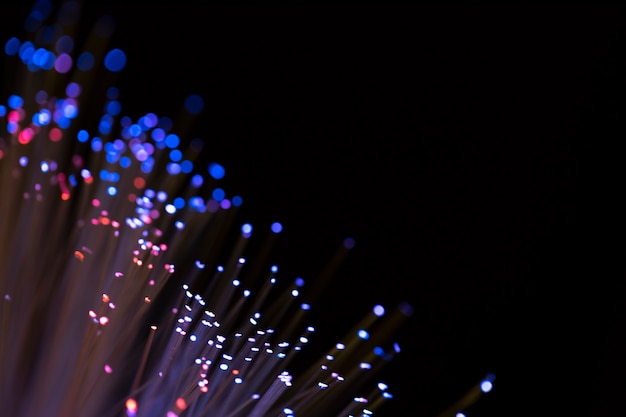 Blue optical fibers with copy space