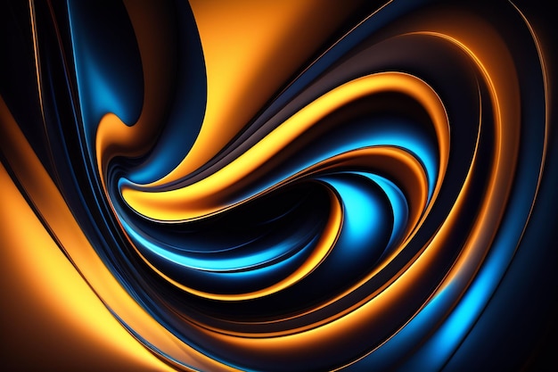 Blue and orange abstract background with a swirl in the middle.