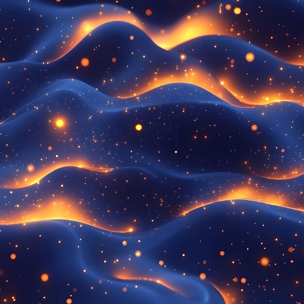 Photo a blue and orange background with a lot of sparkles