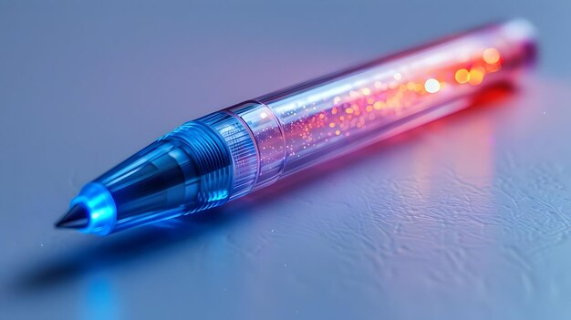 Blue and Orange Glowing Pen 3d Illustration