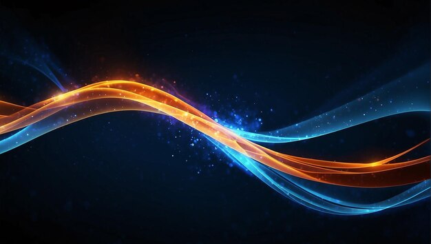 Blue and orange glowing ribbons